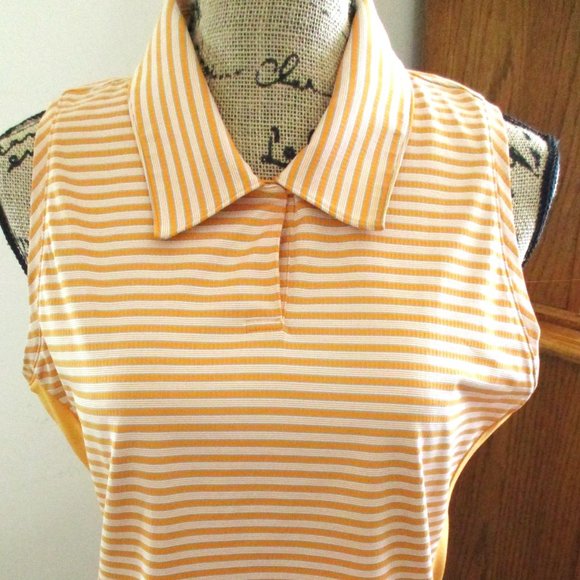 Adidas Golf ClimaCool Womens Tank Top, Orange &White Stripes Sleeveless, Size M - Picture 2 of 10